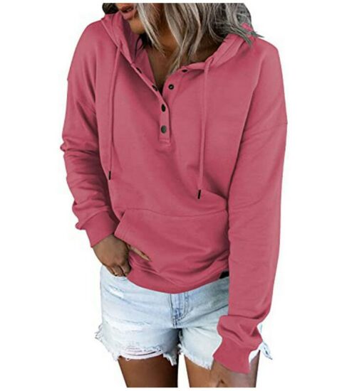2021 Autumn and Winter  Europe and America Women Long-Sleeved Hooded Front Sweater T-shirt for Women in Hoodies