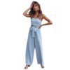 2021 Spring and Summer New offthe Neck Navel Strap One Piece Trousers Women Clothing in Jumpsuits