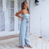 2021 Spring and Summer New offthe Neck Navel Strap One Piece Trousers Women Clothing in Jumpsuits