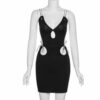 Sexy Cutout Low-Cut Sling High Waist Tight Solid Color Sheath Dress Women Clothing New in Dresses