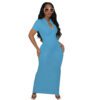 Solid Color Casual Dress Fashion Women Wear  Summer in Dresses