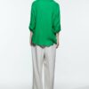 2022 Summer New Three-Color Slub Cotton Long-Sleeved Shirt Mid-Length Pullover Top in Shirts & Blouses