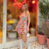 Style Summer New Women Strap Backless Fashionable Printed Elegant Slim-Fit Sheath Dress for Women in Dresses