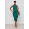 Women Clothing Nightclub Uniforms Shake Cloth Fold Split Vest Dress in Dresses
