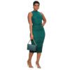 Women Clothing Nightclub Uniforms Shake Cloth Fold Split Vest Dress in Dresses