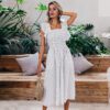 Vintage Striped Women Long Dress Ruffle Linen Blue Elegant Summer Dress Casual Cotton Fashion Female Beach Vestidos in Dresses