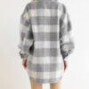 Autumn Winter Women Plaid Mohair Coat Woolen Thick Coat in Jackets