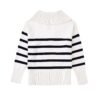 Autumn Women Urban Casual Sailor Collar Striped Sweater in Sweaters