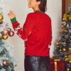 Women Fall Winter Crew Neck Graphic Jacquard Casual  Christmas Clothing Sweaters in Sweaters