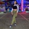 Women Wear Summer Casual Two Side Pocket Button Ribbon Skinny Trousers in Pants