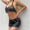 Ornament Sexy Patchwork Halter Bikini Beach Shiny Sexy Handmade Body in Accessories