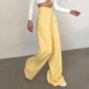 Summer Trousers High Waist Loose Mop Work Pant Office Minority Casual Work Pant Women Clothing in Pants