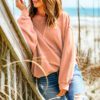 Long Sleeve Top Orange Loose Fitting Non Hoodie Sweater in Sweatshirts