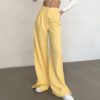 Summer Trousers High Waist Loose Mop Work Pant Office Minority Casual Work Pant Women Clothing in Pants