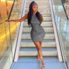 Style Women Clothing Autumn Sexy Slim Solid Color Shoulder Sleeveless Sheath Dress in Dresses