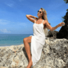 Strap Backless Bohemian White Beach Dress in Dresses