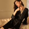 Secret Love Imitated Silk Pajamas in Nightdresses Robes