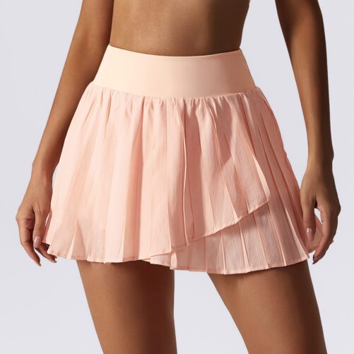 Quick Drying Running Half Length Tennis Culottes Casual Pleated Mini Skirt in Sports Skirts Dresses