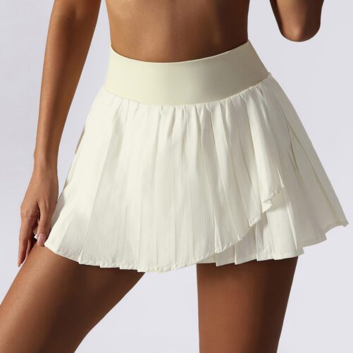 Quick Drying Running Half Length Tennis Culottes Casual Pleated Mini Skirt in Sports Skirts Dresses
