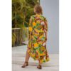 Plus Size Lace-up Waist-Tight Long Floral Print Trench Coat in Plus Size Cover Ups