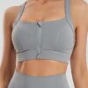 Plus Size Fitness Running High Shockproof Yoga Clothes Big Chest Show Small Beauty Back Zipper Bra in Sports Bras