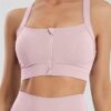 Plus Size Fitness Running High Shockproof Yoga Clothes Big Chest Show Small Beauty Back Zipper Bra in Sports Bras