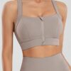 Plus Size Fitness Running High Shockproof Yoga Clothes Big Chest Show Small Beauty Back Zipper Bra in Sports Bras