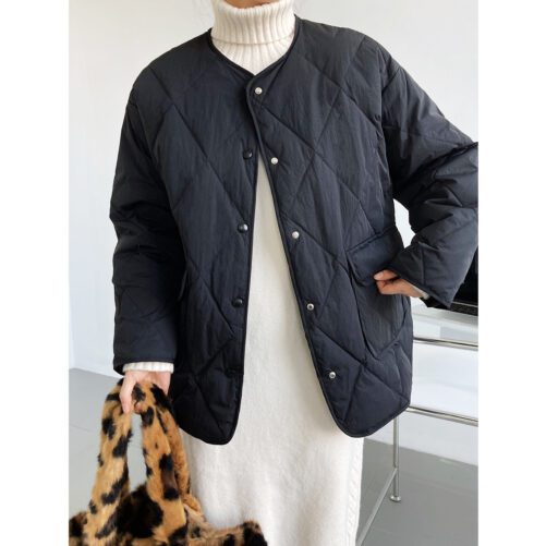 Lightweight Thin Type Loose Warm VarsityCoat in Puffer Coats
