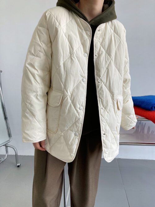 Lightweight Thin Type Loose Warm VarsityCoat in Puffer Coats
