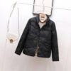 Single Breasted Stand up Collar Thin Side Slit Coat in Puffer Coats