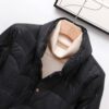 Single Breasted Stand up Collar Thin Side Slit Coat in Puffer Coats