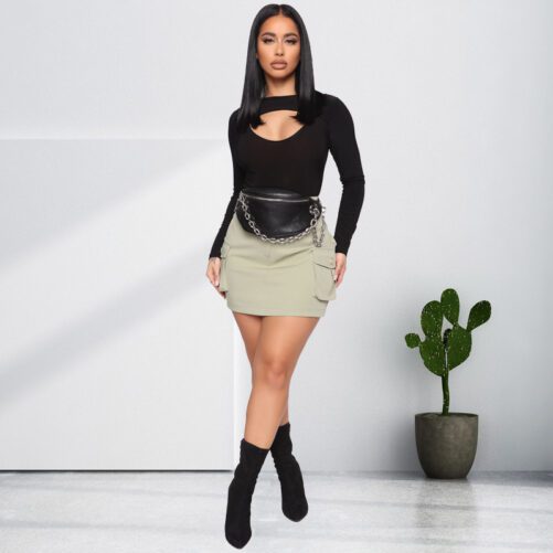 Plus Size Black Tight Sexy Hollow Out Cutout Jumpsuit in Plus Size Bodysuits