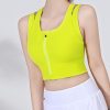Front Zipper Sports One Piece Chest Pad Fitness Running Yoga Bra in Sports Bras