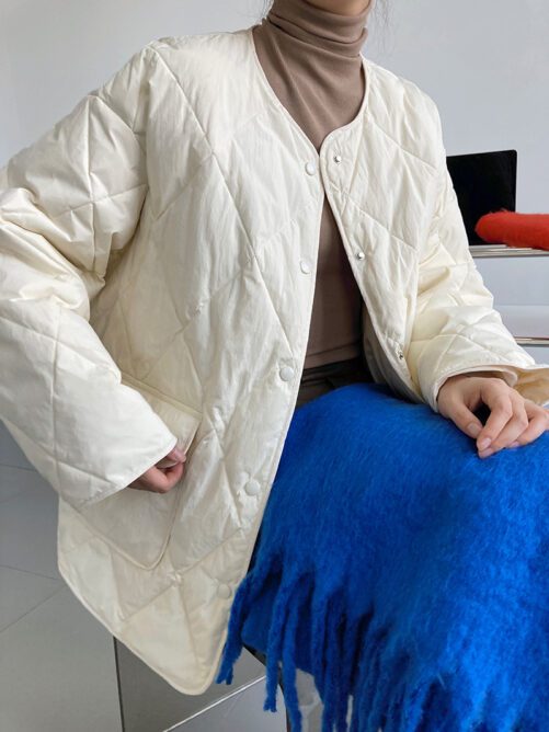 Lightweight Thin Type Loose Warm VarsityCoat in Puffer Coats