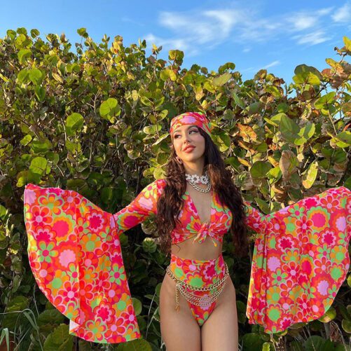 Printed Two Piece Retro Swimsuit in Tankinis