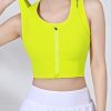 Front Zipper Sports One Piece Chest Pad Fitness Running Yoga Bra in Sports Bras