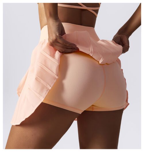 Quick Drying Running Half Length Tennis Culottes Casual Pleated Mini Skirt in Sports Skirts Dresses