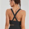 Plus Size Fitness Running High Shockproof Yoga Clothes Big Chest Show Small Beauty Back Zipper Bra in Sports Bras