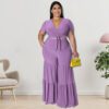 Plus Size Two-Piece Suit Wide-Leg Pants in Plus Size Pant Sets