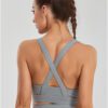 Plus Size Fitness Running High Shockproof Yoga Clothes Big Chest Show Small Beauty Back Zipper Bra in Sports Bras