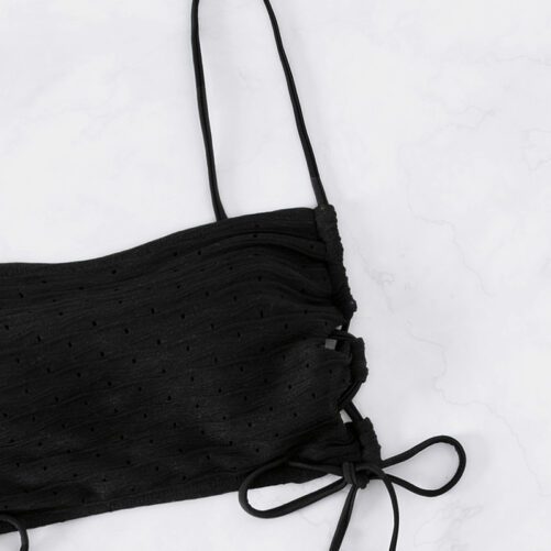 Ladies Plain Black Swimsuit in Tankinis