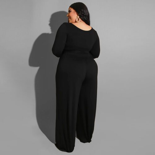 Plus Size Knitted Casual Two-Piece Suit in Plus Size Pant Sets