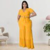 Plus Size Two-Piece Suit Wide-Leg Pants in Plus Size Pant Sets