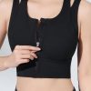 Front Zipper Sports One Piece Chest Pad Fitness Running Yoga Bra in Sports Bras