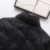 Single Breasted Stand up Collar Thin Side Slit Coat in Puffer Coats