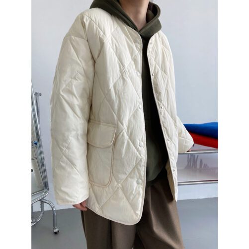 Lightweight Thin Type Loose Warm VarsityCoat in Puffer Coats