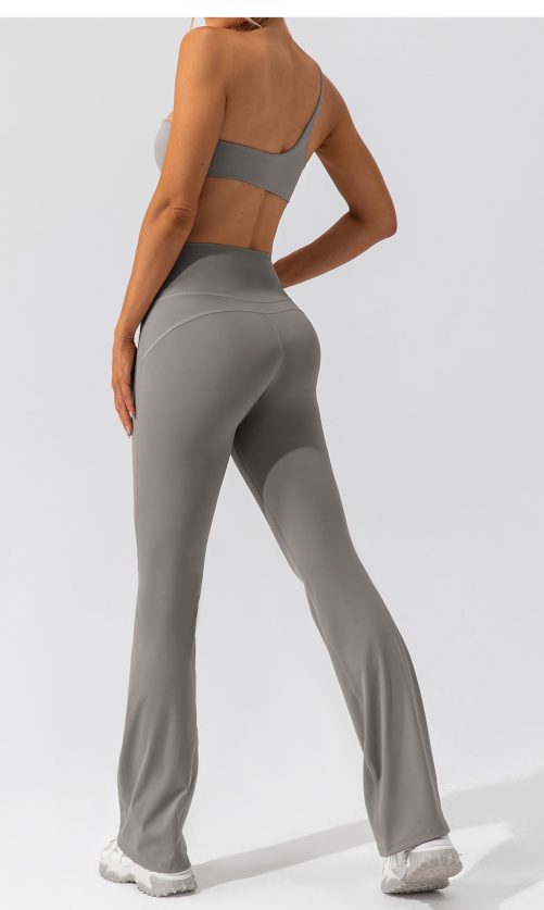 Push up One Shoulder Lulu Nude Yoga Vest in Sports Bras