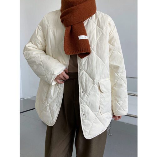 Lightweight Thin Type Loose Warm VarsityCoat in Puffer Coats