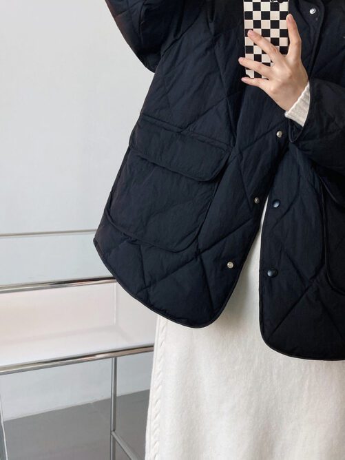 Lightweight Thin Type Loose Warm VarsityCoat in Puffer Coats
