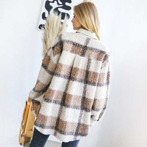 Winter Lamb Wool Stitching Corduroy Jacket in Jackets